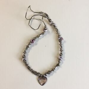 Mermaidcore Handmade silver in shell heart necklace